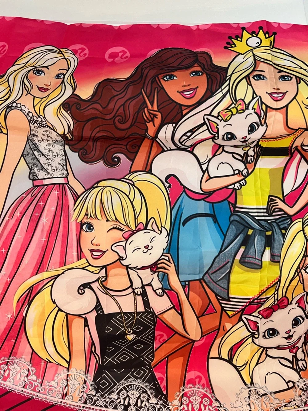 Barbie Pink Multicolor Happy Birthday Party Backdrop